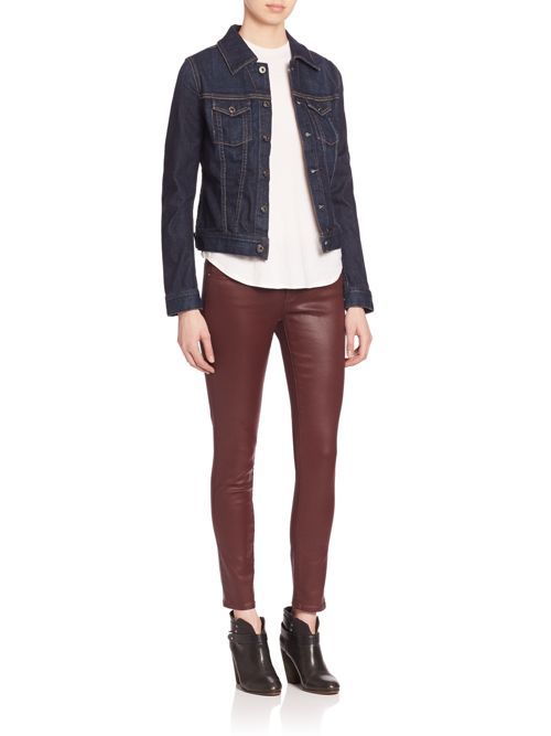 Robyn Contrast-Stitched Denim Jacket | Saks Fifth Avenue