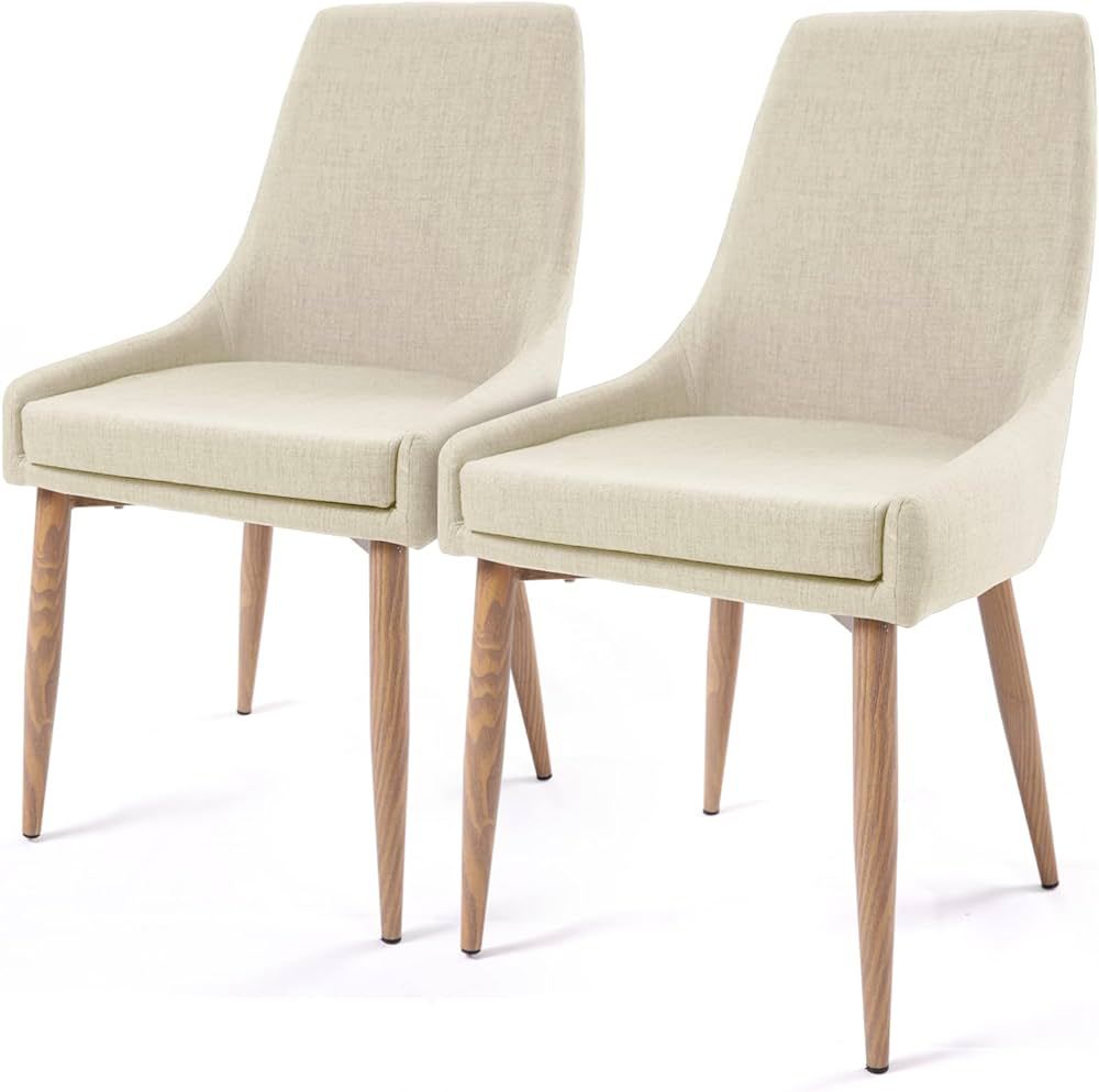 E&D FURNITURE Dining Chairs, Accent Living Room Chair Set of 2 Beige Kitchen and Dining Room Chai... | Amazon (US)