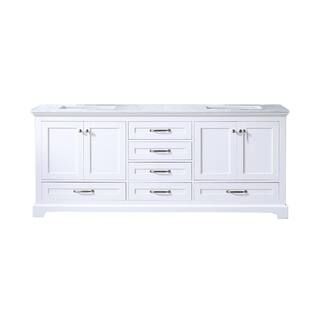 Lexora Dukes 80 Inch Double Bathroom Vanity Cabinet in White, with Top LD342280DADS000 - The Home... | The Home Depot