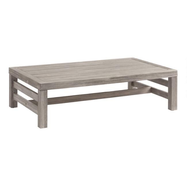 Large Round Gray Dotted Dorothy Outdoor Coffee Table | World Market