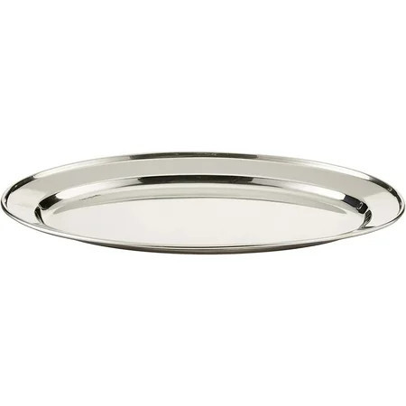 Winco Oval Stainless-Steel Platter, 14" x 8-3/4", Silver | Walmart (US)