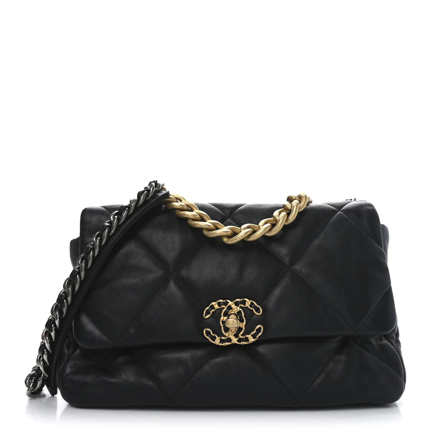 Chanel Lambskin Quilted Medium Chanel 19 Flap Black | FASHIONPHILE (US)