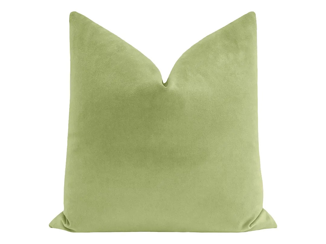 Society Velvet // Celadon Pillow | green velvet | designer velvet | velvet pillow | | Etsy (US)