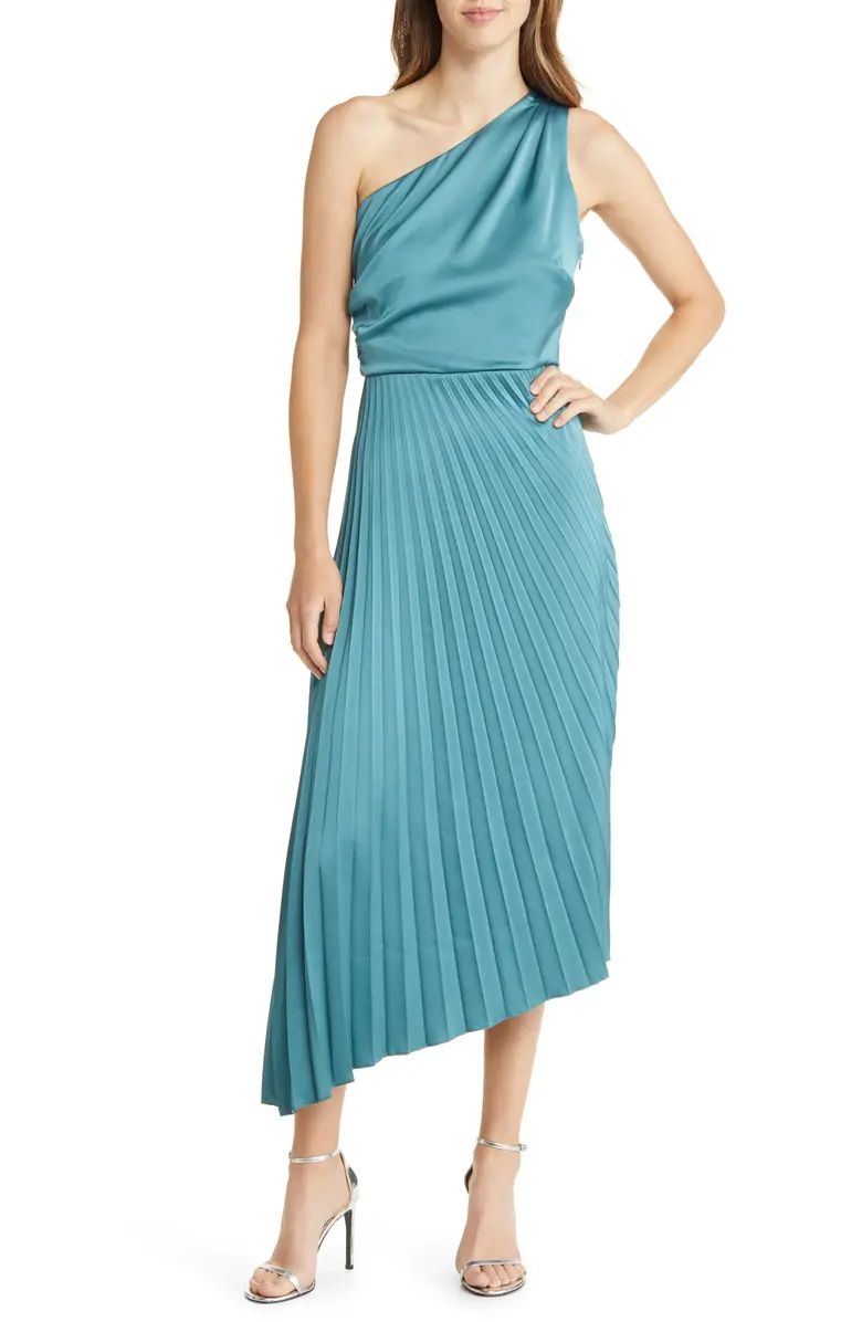 Pleated One-Shoulder Maxi Dress | Nordstrom