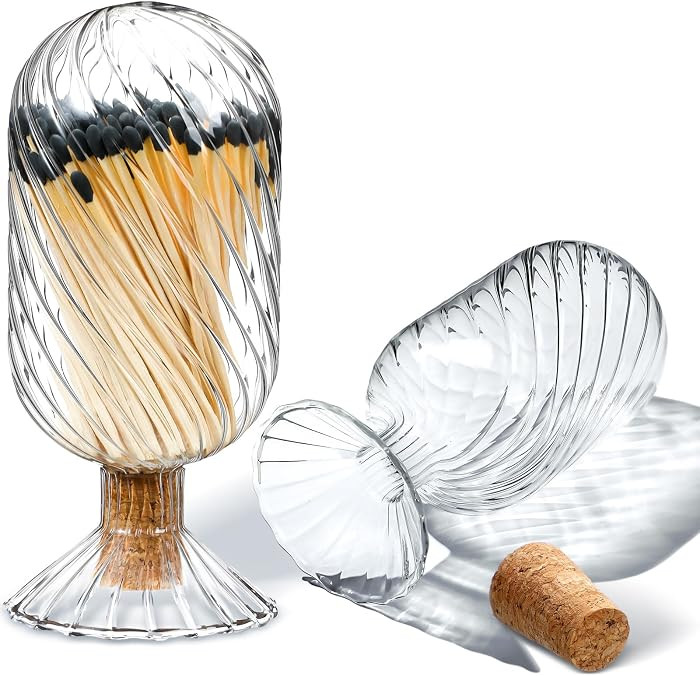 Helix Shaped Glass Matches Cloche Decorative for 4 Inch Candle Matches Trendy Fireplace Display D... | Amazon (US)