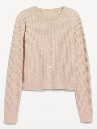 SoSoft Cable Crop Cardigan Sweater | Old Navy (US)