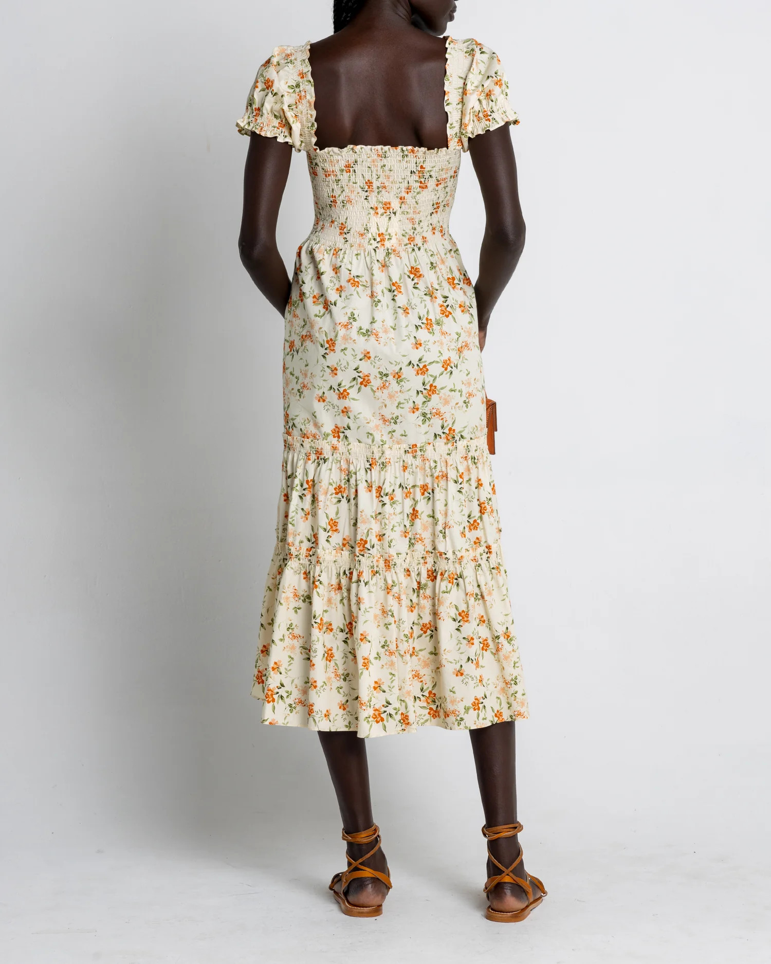 Square Neck Smocked Maxi Dress | Few Moda