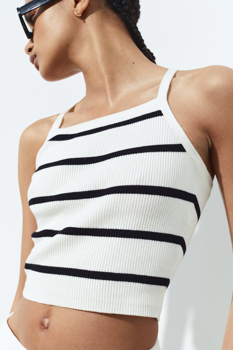 Open-backed Rib-knit Tank Top | H&M (US)