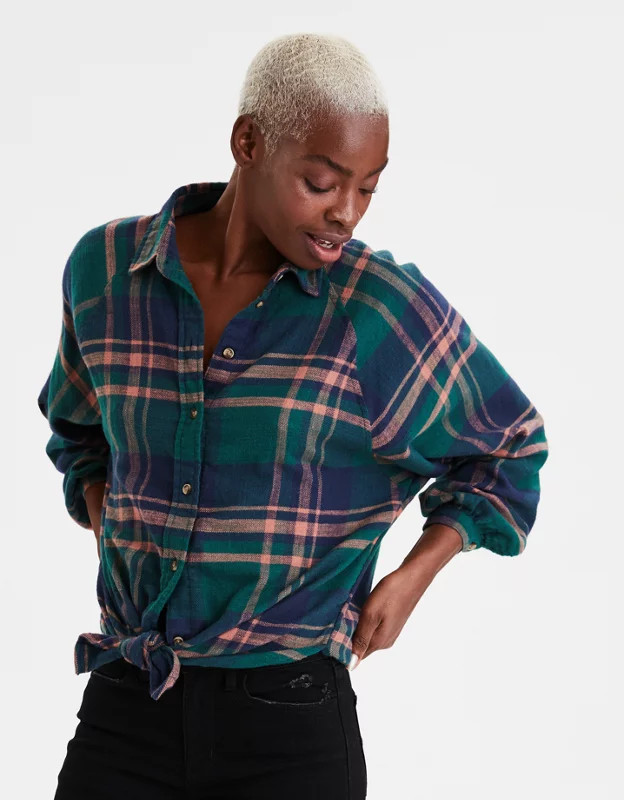 AE Plaid Button Up Shirt | American Eagle Outfitters (US & CA)