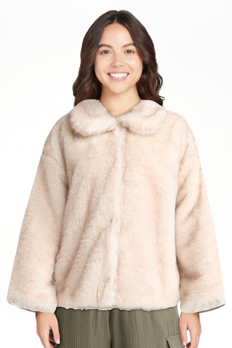 Time and Tru Women's Long Faux Fur Jacket, Sizes XS-3X | Walmart (US)