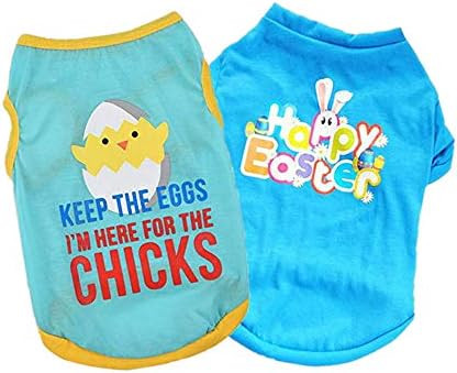 Yikeyo Easter Dog Clothes Pack of 2 Puppy Shirt for Small Dogs Boy Girl Cute Pet Clothing Doggy O... | Amazon (US)