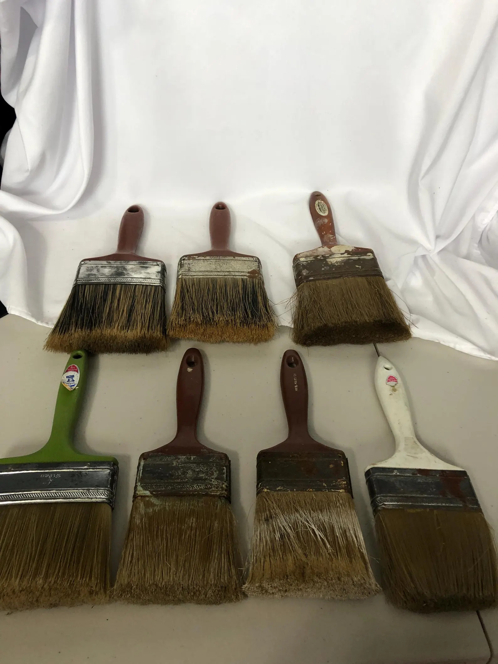 Vintage Lot of 7 Used Paint Brushes, Mixed Brands, 3" and 4", One Wooden Handle - Etsy | Etsy (US)