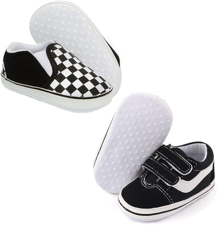 Clowora Unsex Baby Boys Girls Canvas First Walkers Shoes,Newborn Infant Non Slip Soft Sole Crib C... | Amazon (US)