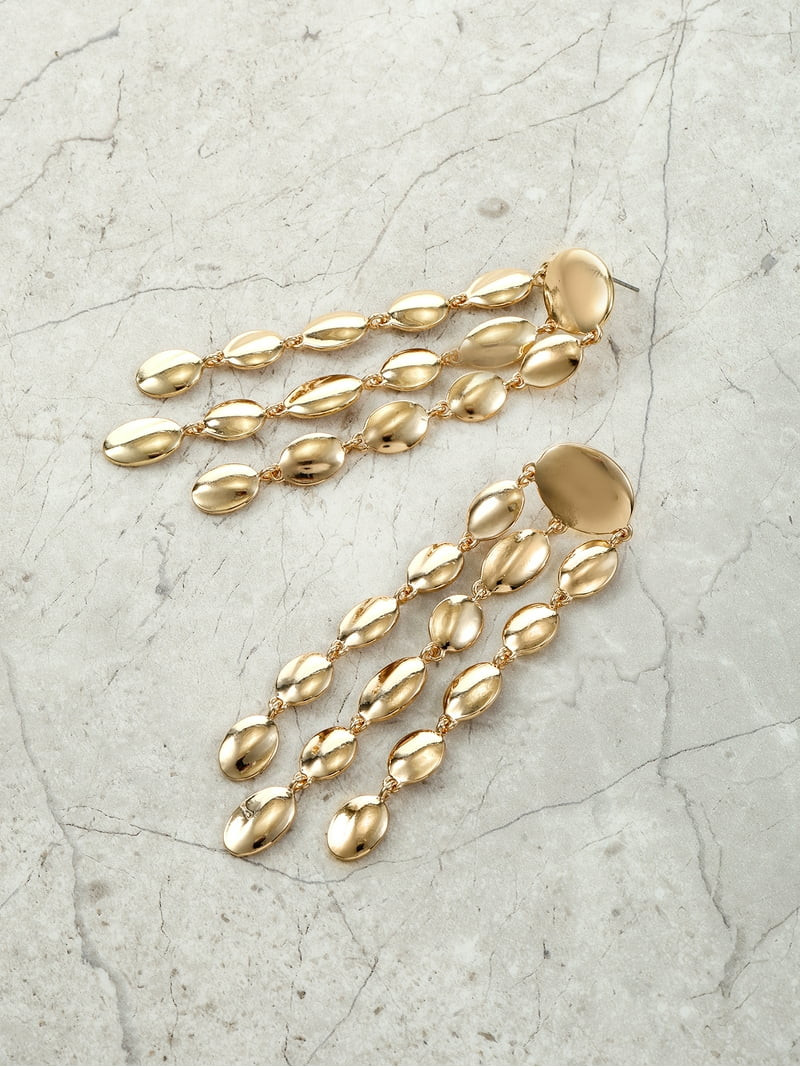 Time and Tru Goldtone Beaded Drop Earrings, 1 Pair | Walmart (US)