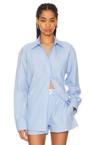 Alexander Wang Boyfriend Shirt in Chambray Blue from Revolve.com | Revolve Clothing (Global)