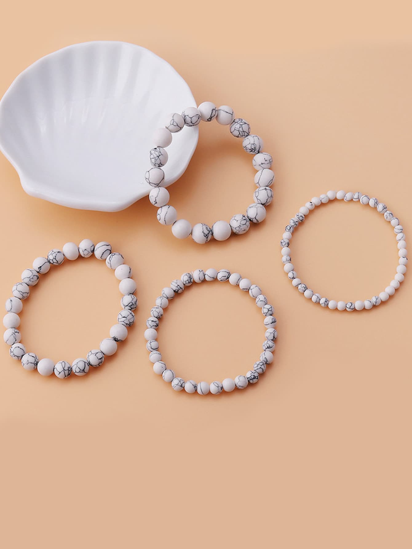 4pcs Stone Beaded Bracelet | SHEIN