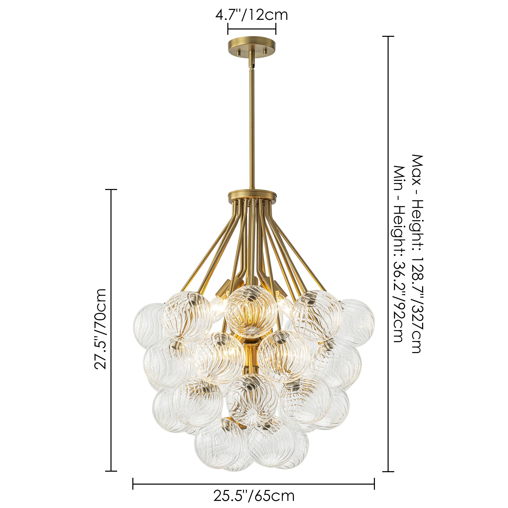 12 - Light Dimmable Tiered Glass Bubble Chandelier | Wayfair North America