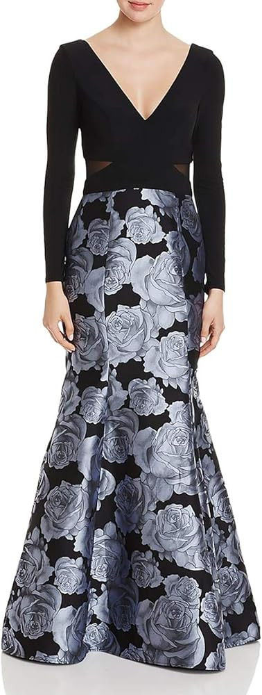 Avery G Womens Brocade Formal Evening Dress Black 0 | Amazon (US)