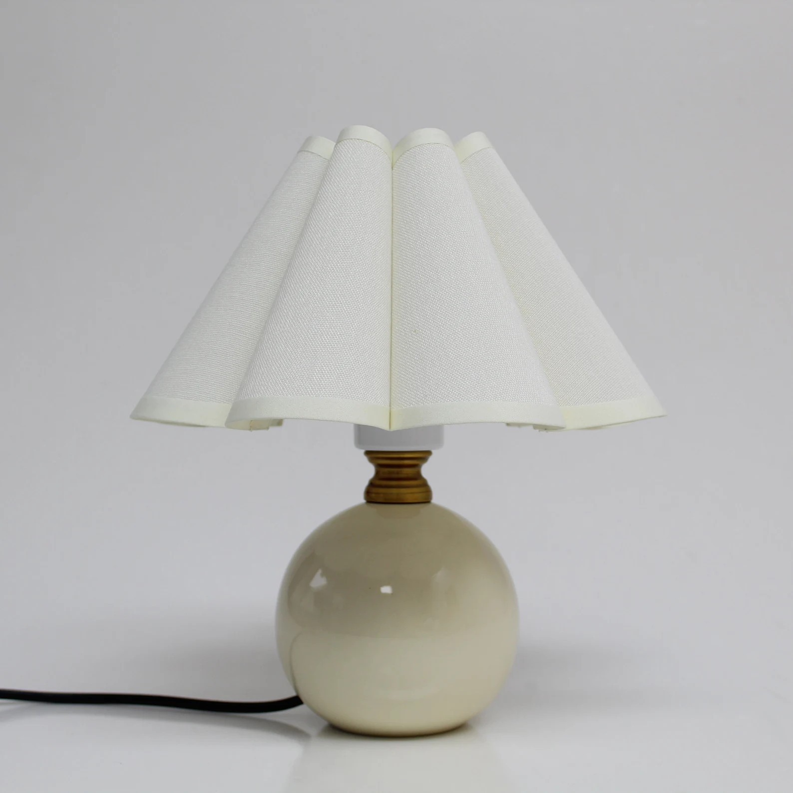 Beige Ceramic Bedside Lamp: Cotton Linen Shade, Home Furnishing | Etsy (US)