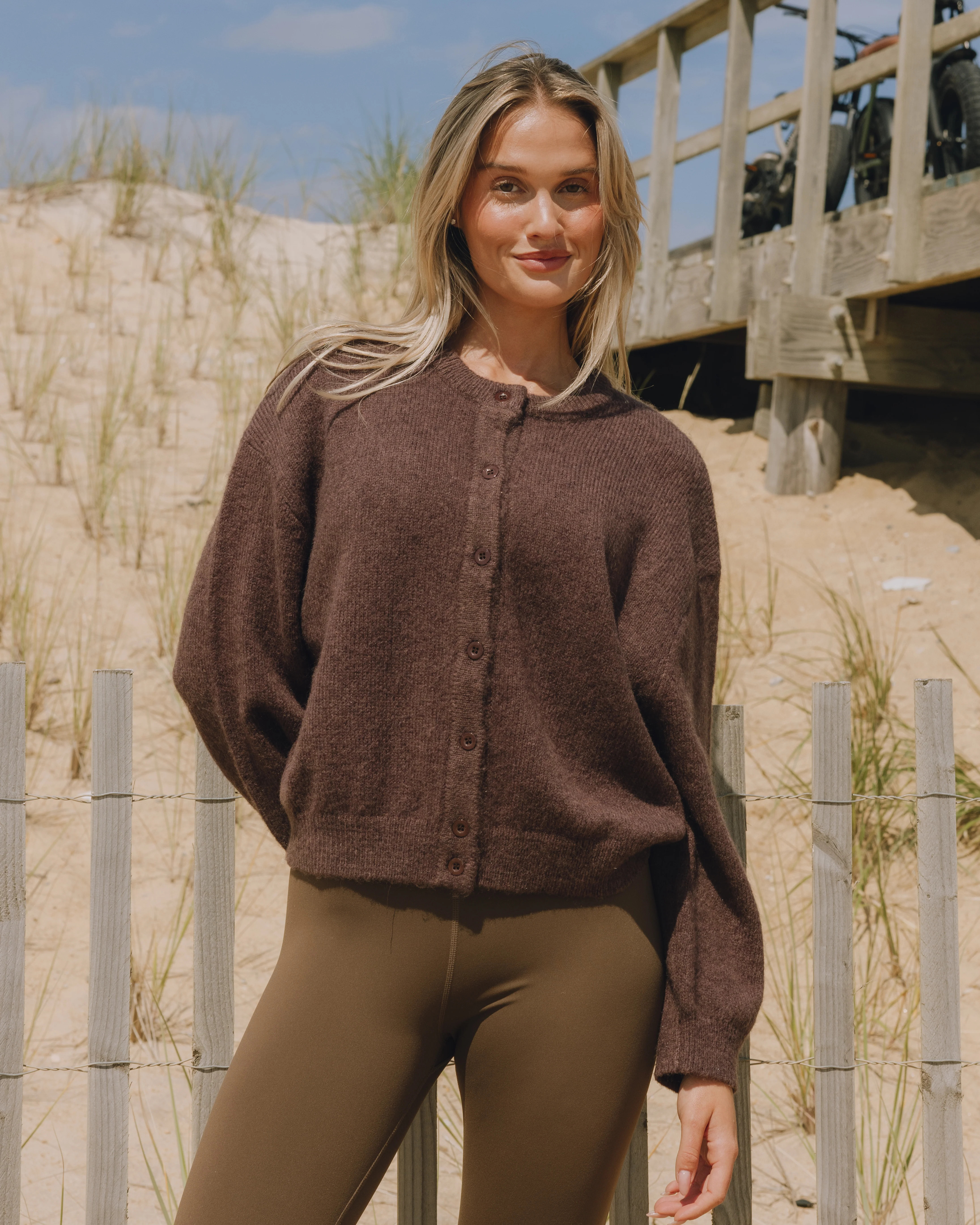 Button Up Sweater - Chocolate Brown | Daily Drills