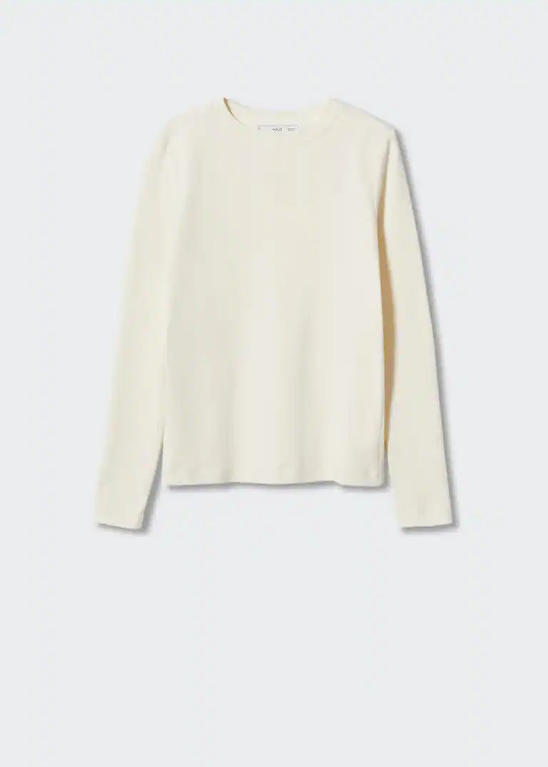 Fine-knit T-shirt | MANGO (US)