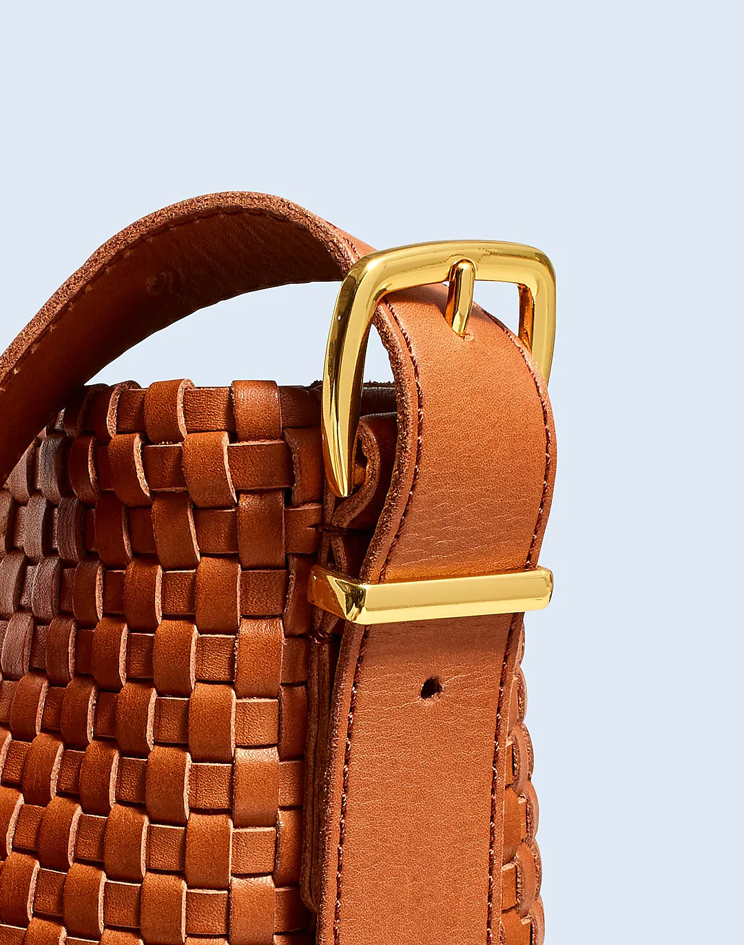 The Essential Mini Bucket Tote in Handwoven Leather | Madewell