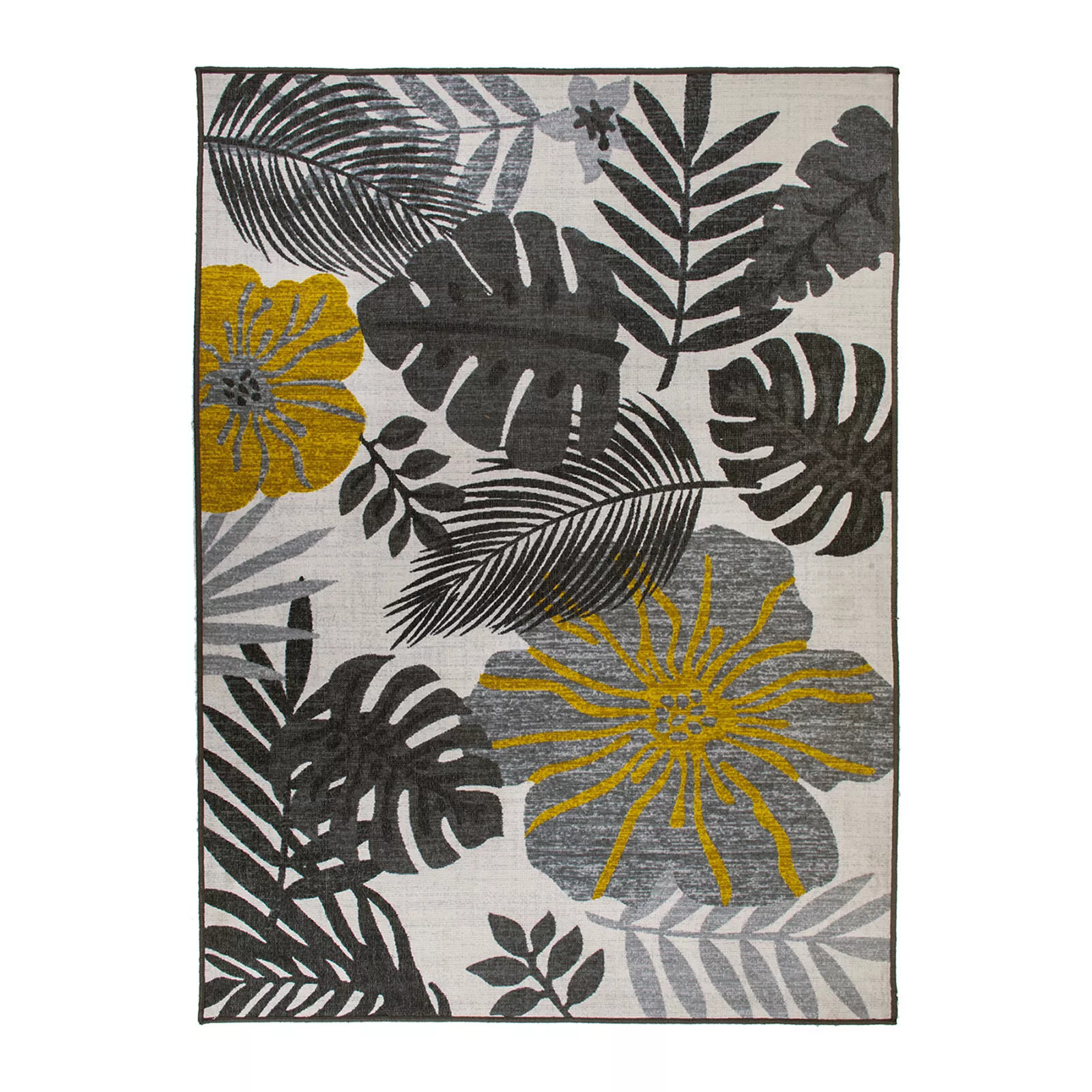 World Rug Gallery Tropical Floral Leaves Indoor / Outdoor Area Rug, Gray | Kohl's
