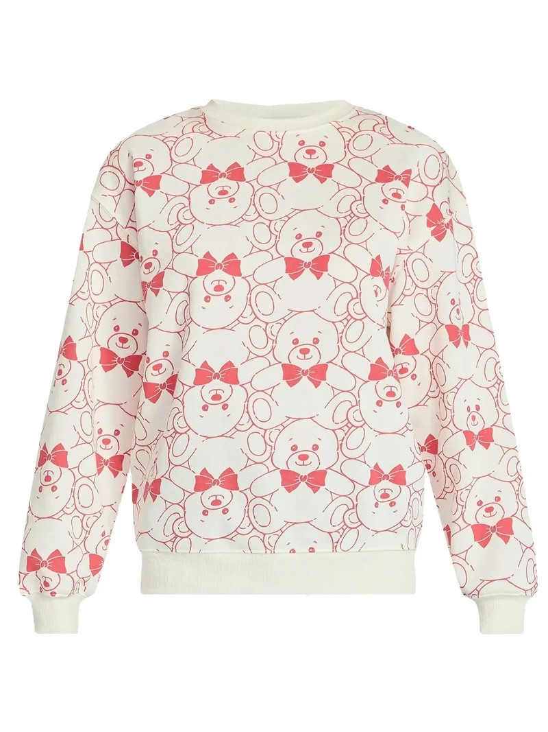 Women's Christmas Teddy Bears All Over Print White Graphic Sweatshirt - 2XL | Walmart (US)