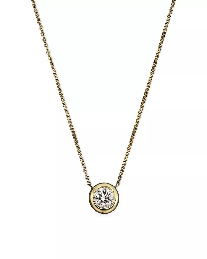 Roberto Coin 18K Yellow Gold Diamond Bezel Necklace, 16" | Bloomingdale's (US)