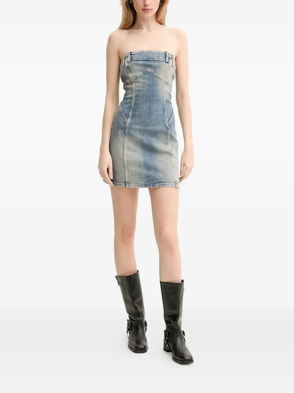 Miss Sixty strapless denim dress - Blue | Farfetch Global