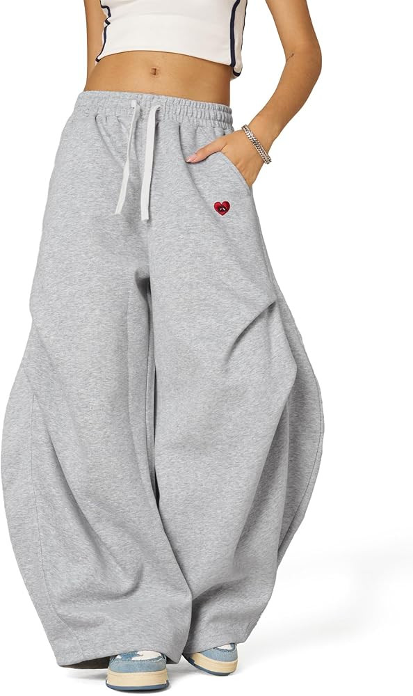 Aelfric Eden Wide Leg Sweatpants Womens Wrinkle Barrel Sweatpants Casual Athletic Baggy Lounge Pa... | Amazon (US)