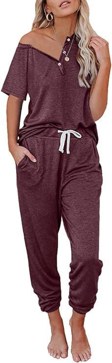 AUTOMET Womens Loungewear Sets 2 Piece Lounge Sets for Women Sweatsuits Pajamas Sets with Jogger ... | Amazon (US)