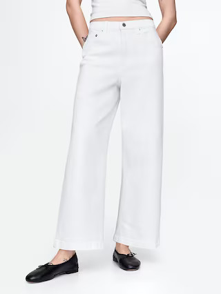 High Rise Stride Wide-Leg Ankle Jeans | Gap (US)