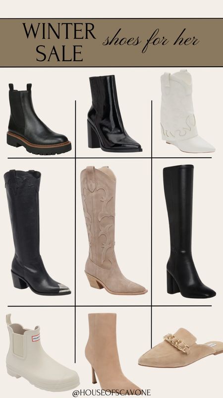 winter sale boots for her #sale #boots #kneehighboots #cowboyboots #heeledboots #booties #rainboots #ankleboots 

#LTKsalealert #LTKfindsunder50 #LTKshoecrush