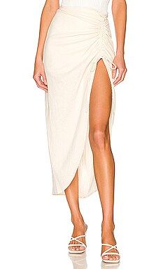 Free People Natural Cerine Ruched Skirt in Ivory from Revolve.com | Revolve Clothing (Global)