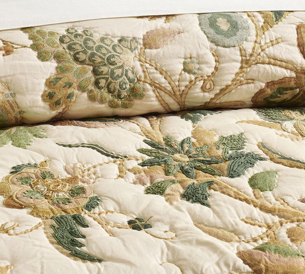 Lydia Palampore Embroidered Quilt | Pottery Barn (US)