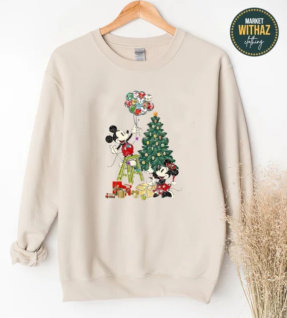 Merry And Bright Shirt, Christmas Sweatshirt, Disney Christmas Sweater, Disney Christmas Sweatshi... | Etsy (US)