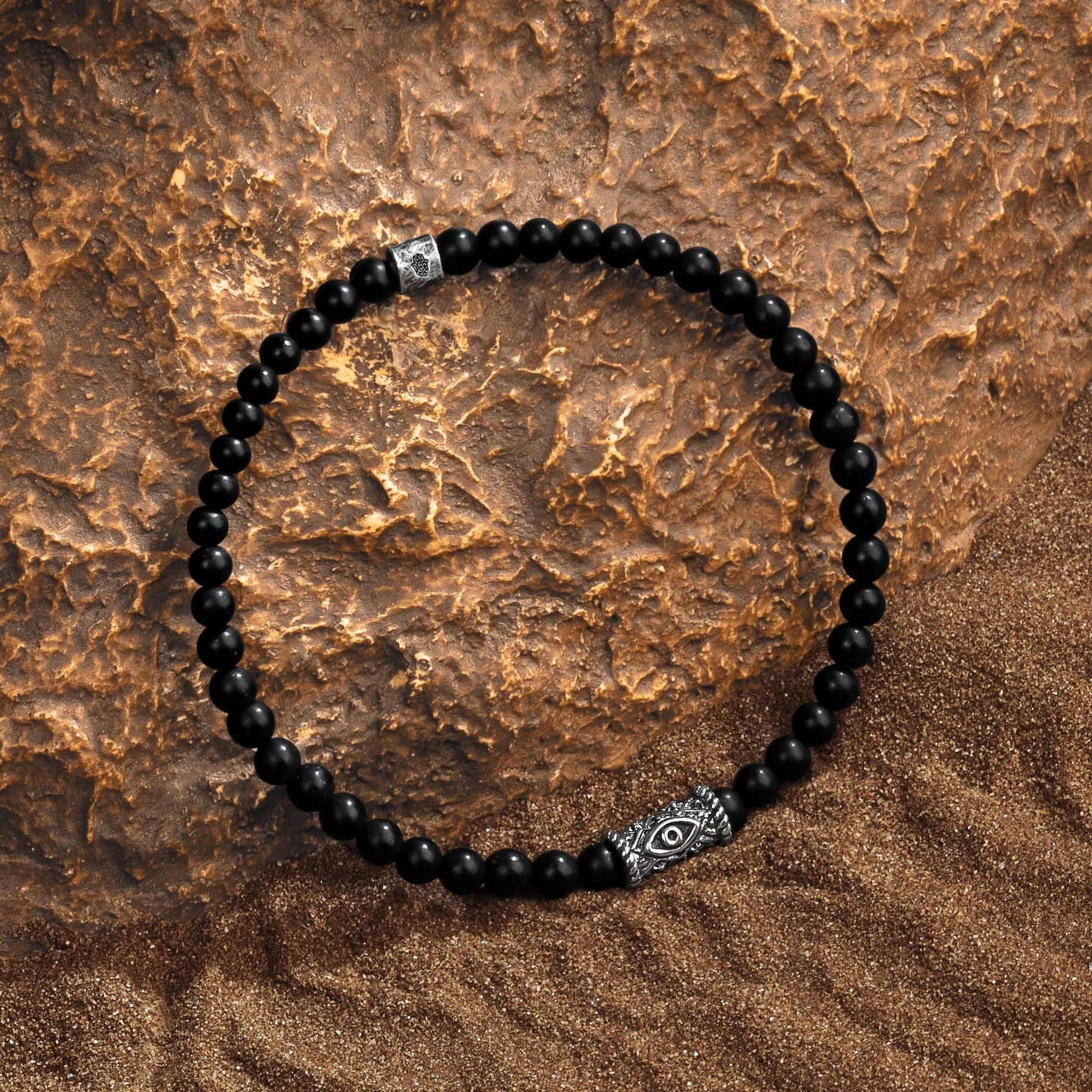 Stress Soother Silver Evil Eye Bracelet | Karma and Luck | Unique Spiritual Jewelry and Home Deco... | Karma and Luck