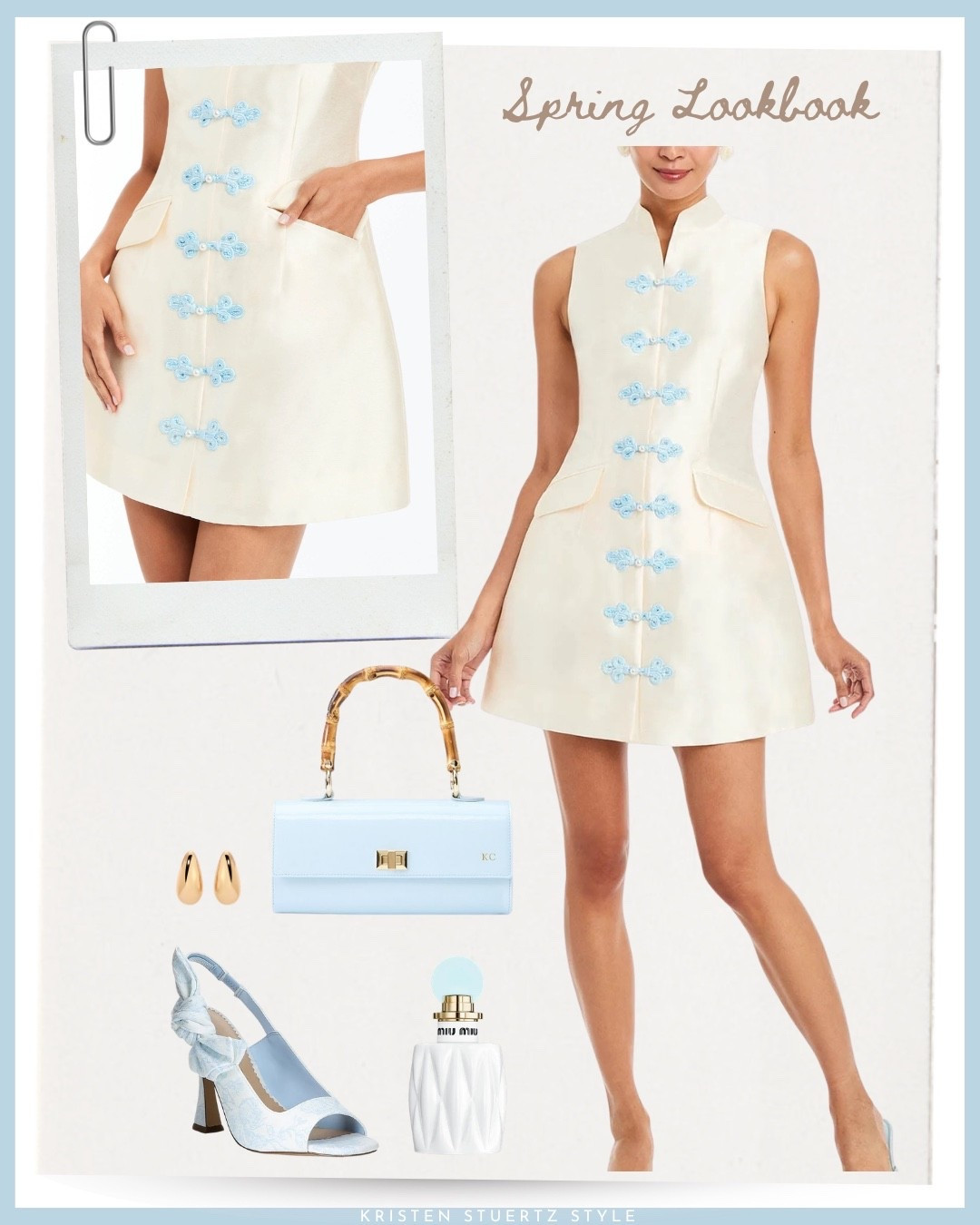 This white and blue mini dress was made for the spring and summer bride!

I’ve paired this Mestiza New York dress with a Mark and Graham clutch, light blue heels, and gold accessories.

@ltk @dillards #date night outfits #spring outfits 2026 #spring dresses #easter dress women #vacation outfits beach #ltkshoecrush
 #ltkootd

#LTKTall #LTKOver40 #LTKWedding