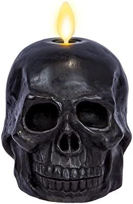 Luminara Flameless Single LED Moving Flame Small Skeleton Skull Figural (3.75" x 4.25") Real Wax LED | Amazon (US)