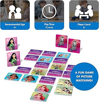 Wonder Forge Disney Princess Matching Game - Fun Memory Game for Kids Ages 3 and Up - Toddler Lea... | Amazon (US)