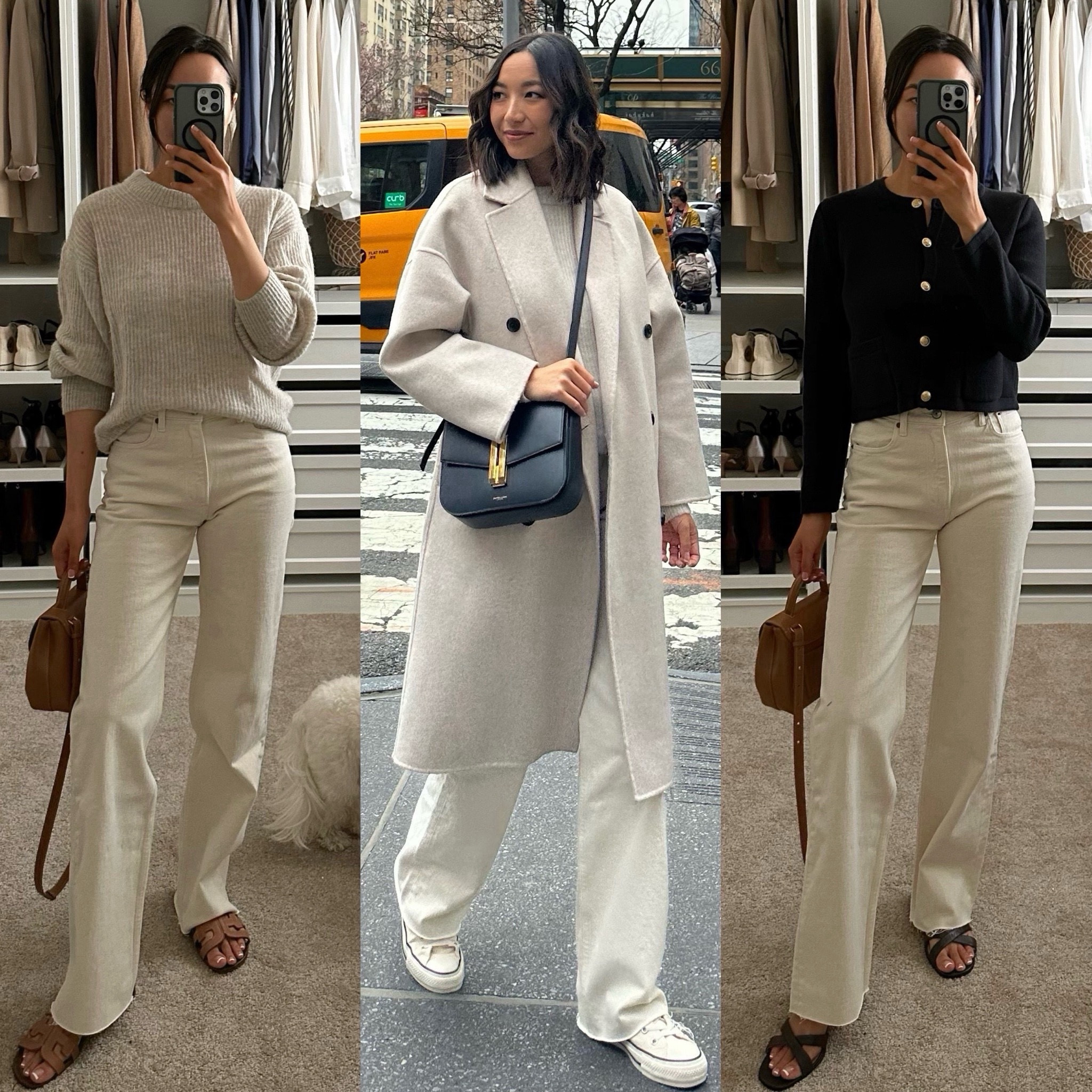 End of summer/early fall neutral outfits

• Abercrombie 90s relaxed jeans 25 regular, ‘bone in raw hem’ wash 
• Everlane alpaca sweater xs 
• Mango coat xs on sale 
•  Jcrew sweater jacket xs on sale - few left, linked to similar style at Abercrombie 

#LTKStyleTip #LTKSeasonal #LTKSaleAlert