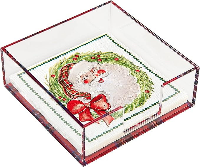 Mud Pie Tartan Holder Paper Napkins, RED | Amazon (US)