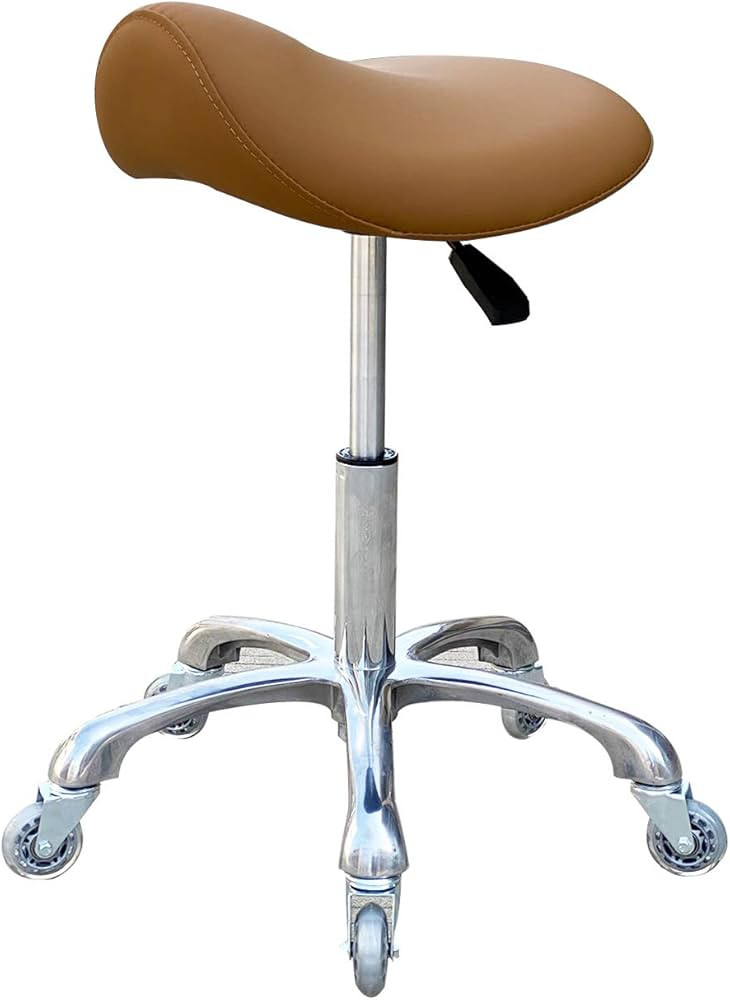 Professional Saddle Stool with Wheels Ergonomic Swivel Rolling Height Adjustable for Clinic Denti... | Amazon (US)