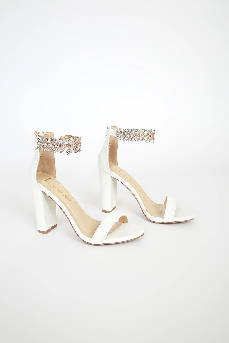 Mylan White Ankle Strap Heels | Lulus (US)