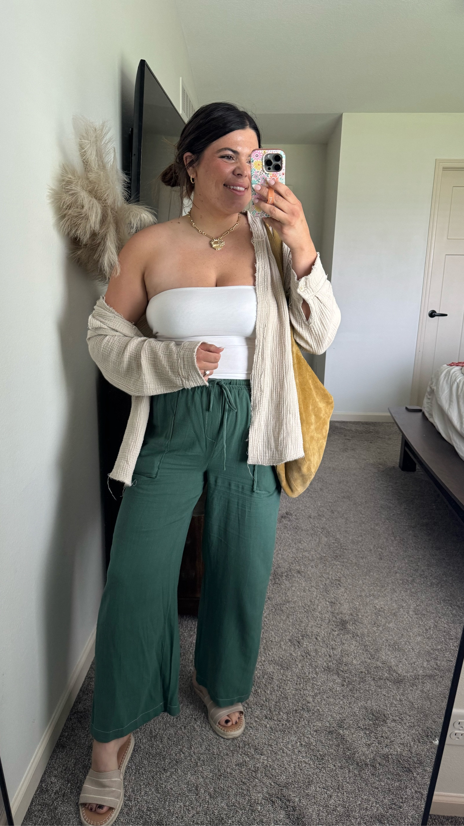 My comfortable midsize Mom outfit of the day perfect for spring! These linen pants are from Amazon! These pants would be good for vacation and I’m currently wearing this strapless top under everything it’s so cute and comfortable! 
Pants size xl
Both tops size large
Midsize outfit, outfit, Free People, swimsuit cover-up, linen pants, vacation outfit, summer outfit, spring outfit, teacher outfit  #LTKFindsUnder50


#LTKStyleTip #LTKMidsize #LTKSeasonal #LTKSaleAlert #LTKPlusSize