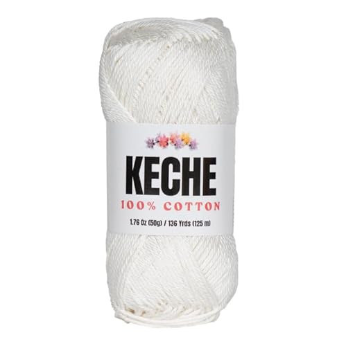 Cotton Yarn - 100% Cotton Yarn for Crocheting and Knitting, Mercerized Cotton Amigurumi Yarn Fine-Sport 2 1.76 oz (50g) / 136 Yrds (125 m) White | Amazon (US)