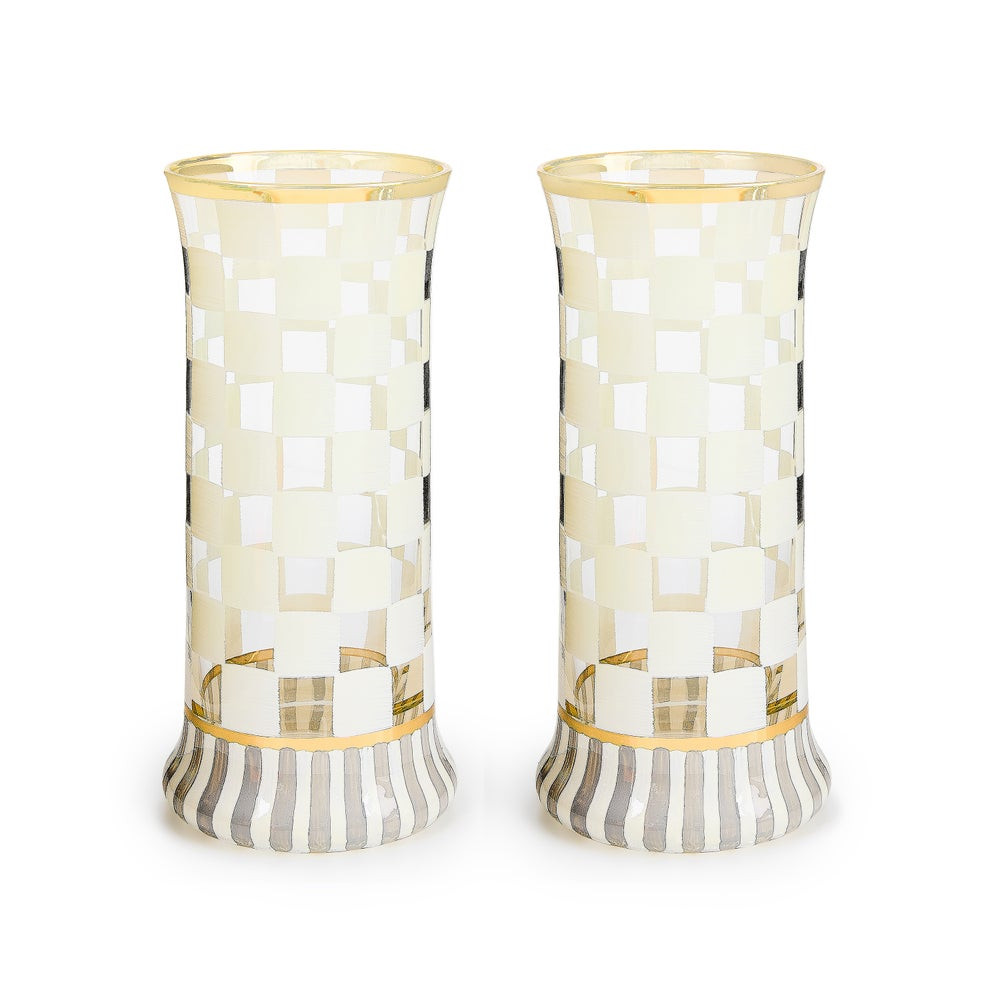 Carnival White Highball Glass, Set of 2 | MacKenzie-Childs