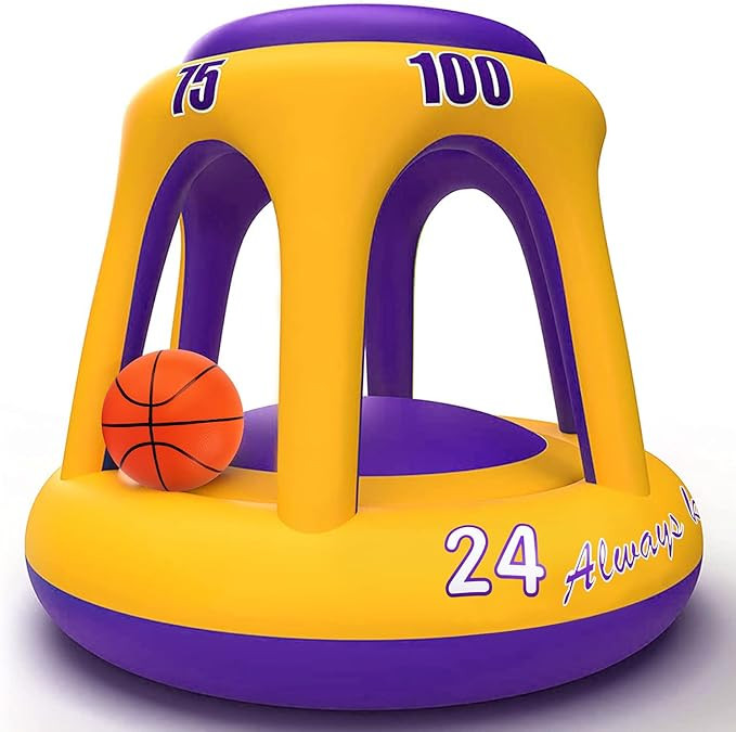 ROYPOUTA Pool Basketball Hoop, Inflatable Hoop with Ball, Pool Toys Games for Kids Teens and Adul... | Amazon (US)
