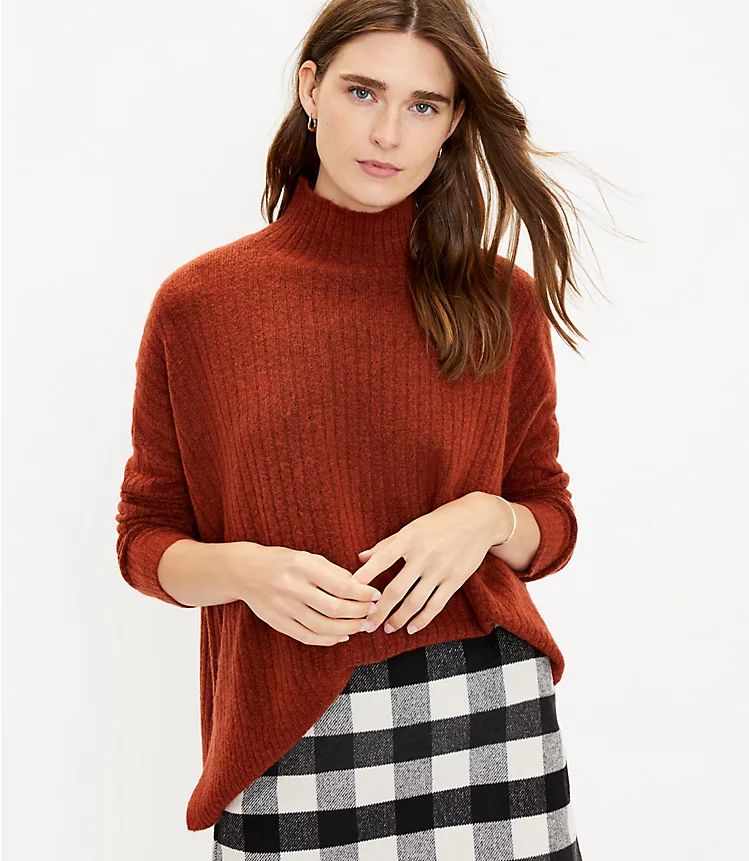 Petite Turtleneck Poncho Sweater | LOFT | LOFT